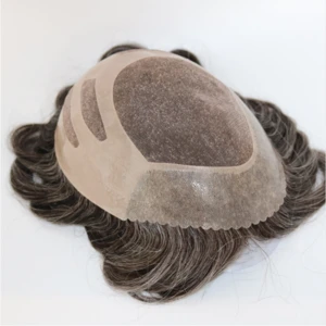 Swiss Lace Front Hair Natural Toupee 100% Human Hair Men Toupee Wig Hair Replacement System