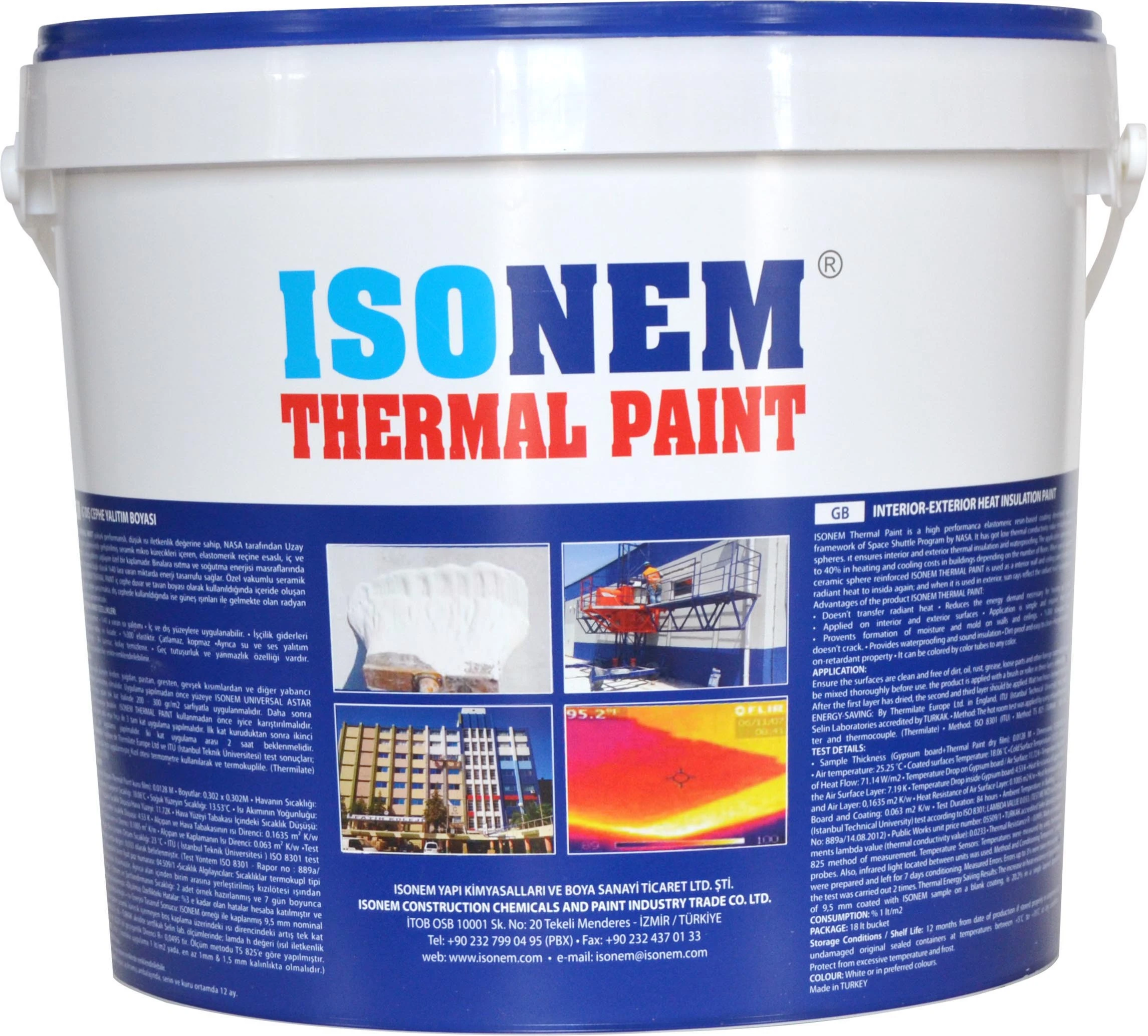 THERMAL PAINT - Exterior Interior Walls and Roofs Heat Insulation and Waterproofing Paint, Made in TURKEY