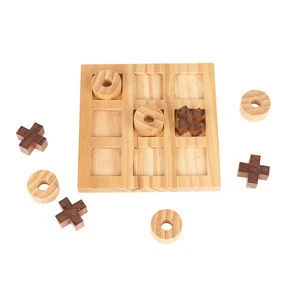 Tic Tac Toe Wood Coffee Tables Family Games to Play and a Classic board game for kids and adults