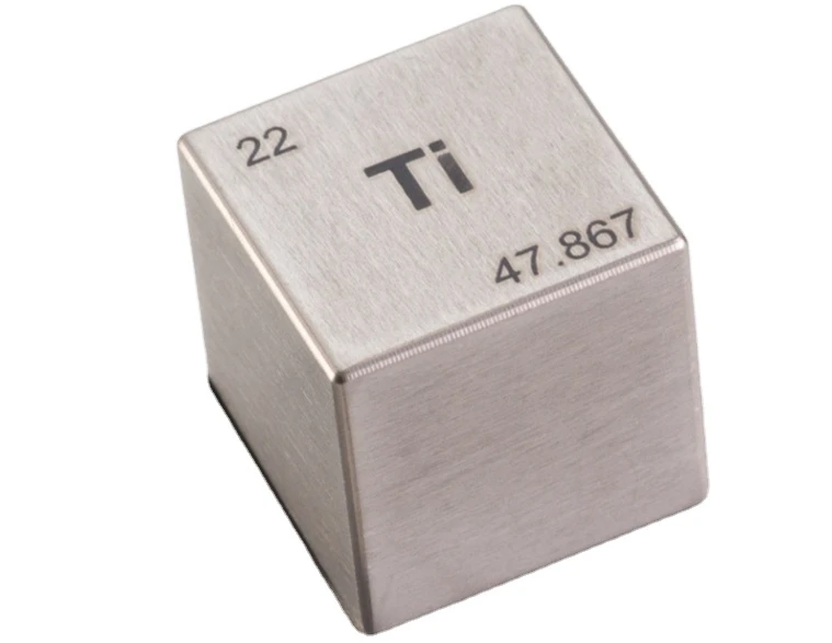 Titanium Metal 10mm Cube 99.96% Engraved Periodic 1 Inch Table Of Elements Small Titanium Block