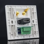 TNP Home Theater Speaker Wall Plate Outlet - Speaker Sound Audio Distribution Panel Gold Plated Copper Banana Plug Binding Post