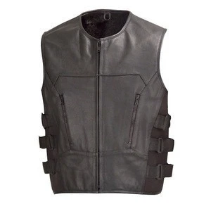 Top High Quality Motorbike/Motocycle  Racing Pure Genuine Leather Waistcoats For Men