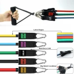 Top Supplier Exercise 11 Piece Resistance Bands tube  Elastic Exercise Latex ankle tube 150lb resistance bands