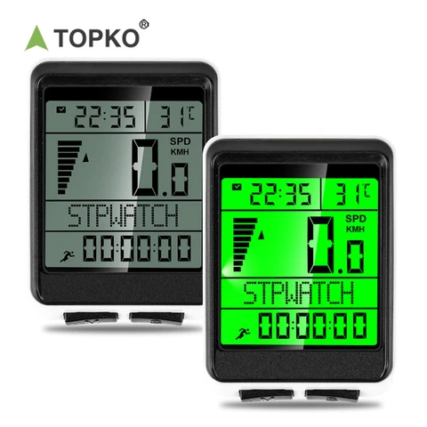 TOPKO Luminous Wireless Mountain Bike Speed Meter Computer Waterproof Bike Computer Cheap Bicycle Odometer