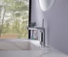 Unique design chrome plated  hot and cold brass basin faucet modern tap basin faucet with a special rolling handle