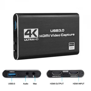 USB 3.0 4K HDM I Video Capture Device, Full HD 1080P for Game Recording, Live Streaming Broadcasting USB Capture Card