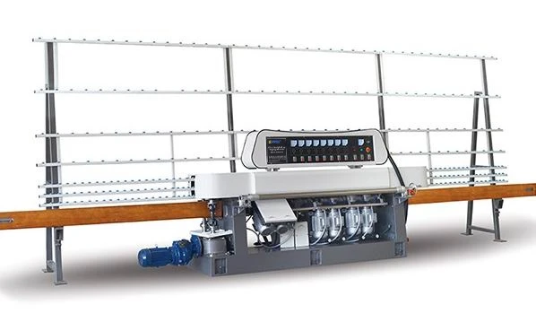 Vertical 8 Spindles Glass Processing Edging machine with Manual Model, 8 motors glass straight line edger