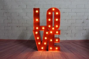 Vintage metal marquee letters for wedding or other decoration- LOVE
