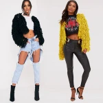 Warm knitting shaggy white cardigan Women sweater soft black female jacket coat Autumn winter hairy faux fur coat