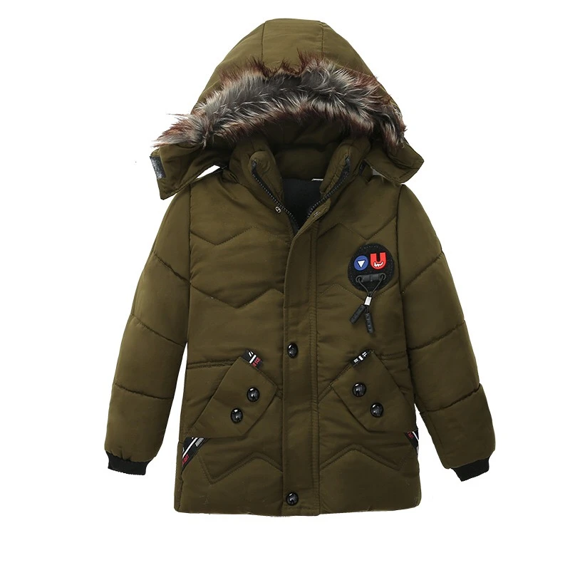 warm wholesale winter kids children baby boys fur jackets long  coats clothes