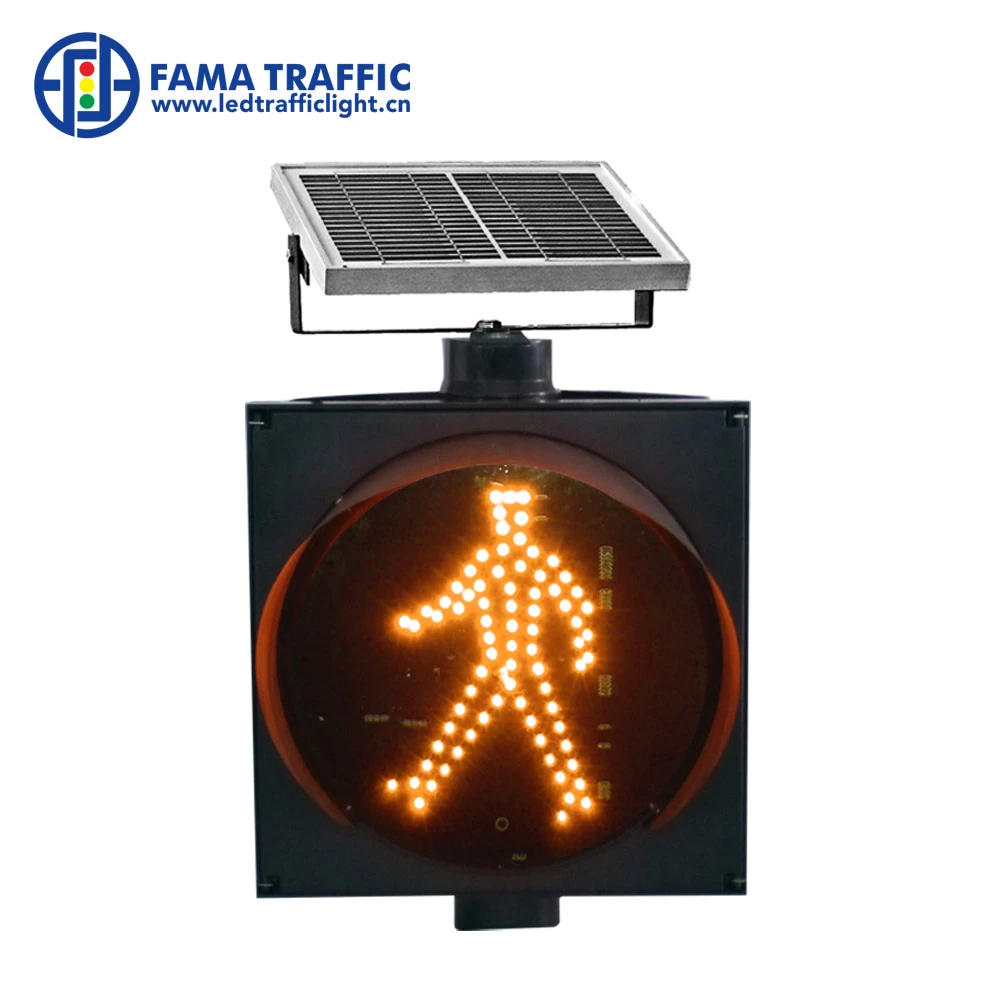 Waterproof  Led pedestrian warning road signs solar traffic signal light