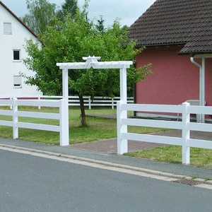 White 3-Rail Horse Fence Vinyl Fencing Ranch Rail PVC Fence
