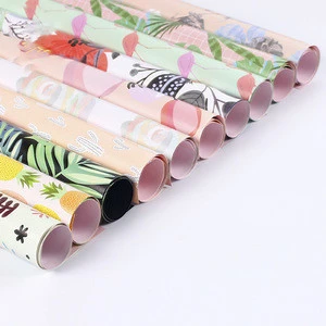 wholesale 50*70CM one sided Flamingo painting printed wrapping paper flower gift packing B337/HLN