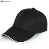 wholesale cheap 100% polyester acrylic plain black sandwich structured baseball cap