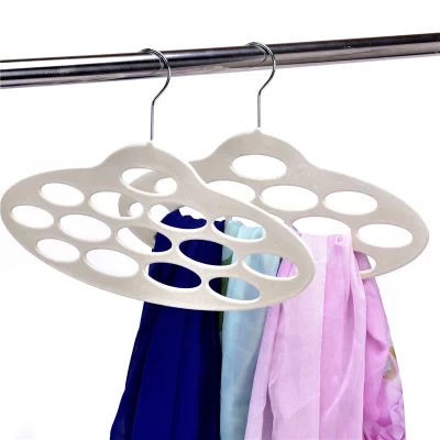 Wholesale Cheap Flocking Hangers Plastic Velvet Clothes Hanger for Scarf Belt with Holes