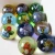 Import wholesale colored custom printed glass marbles with logo from China