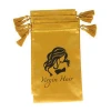 Wholesale creative design gold satin virgin hair packaging bag with tassel