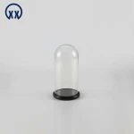 Wholesale custom clear cheap glass dome glass bell jar  with plastic base