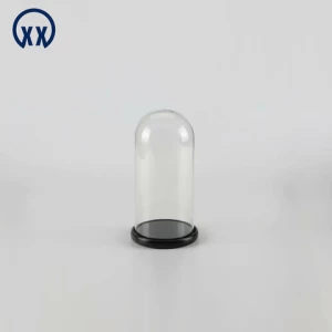 Wholesale custom clear cheap glass dome glass bell jar  with plastic base