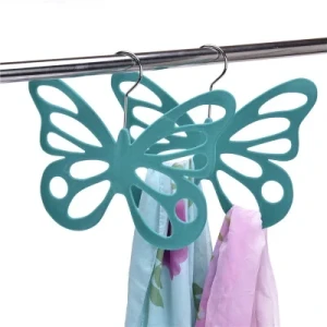 Wholesale Custom Colored Multifunctional Spce Saving Velvet Plastic Hanger for Scarf Tie Belt