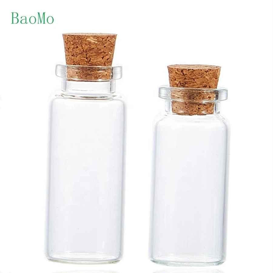 wholesale customized 5ml 6ml 7ml 8ml 10ml 15ml  small round clear glass cosmetic bottle  with cork