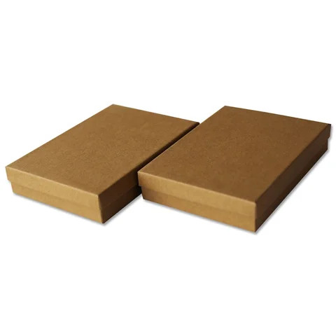 Wholesale Dark Brown Kraft Paper Cotton Filled Jewelry Boxes Z75K 7 x 5 x 1-1/4 for Gift Packaging Cardboard Box