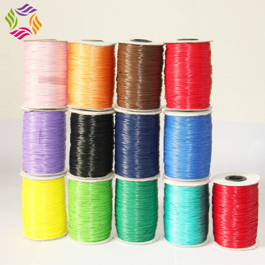 wholesale DIY high strength wax thread 1mm 1.5mm 2mm polyester wax thread for sewing