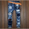 Wholesale Fashion Embroidery Ripped Straight Casual Jeans Denim Pants Men Jeans