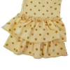 wholesale girls clothing Valentine&#039;s day yellow poalk dot pants girls children boutique full ruffle pants