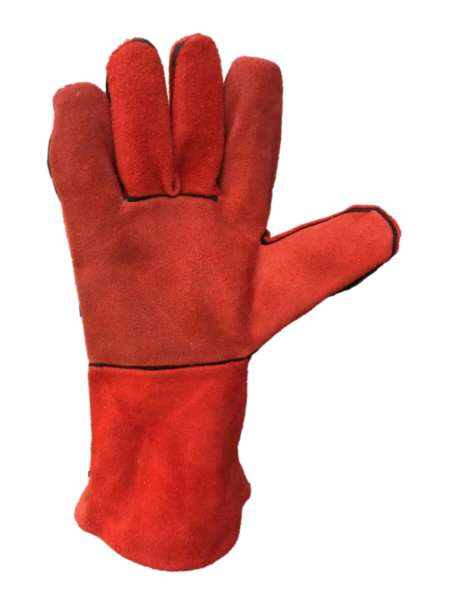 wholesale Heat Fire Resistant  Grill Fireplace Pot Holder Custom Welder BBQ Animal handling split Leather Welding Gloves