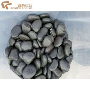 Wholesale Medium Polished Black River Pebbles Stone Rocks