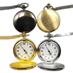 Wholesale Mix 4Colors Fashion Polished Smooth  Alloy Chain Pendant Necklace Man Women's Gift Quartz Pocket Watch