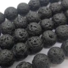 Wholesale Natural Black Lava Volcanic Round Stone Loose Beads For Jewelry Making 4mm 6mm 8mm 10mm 12mm 14mm