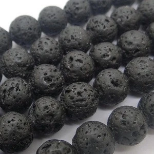 Wholesale Natural Black Lava Volcanic Round Stone Loose Beads For Jewelry Making 4mm 6mm 8mm 10mm 12mm 14mm