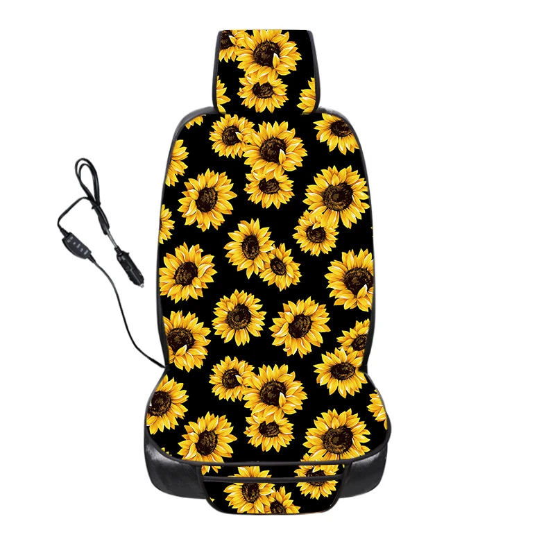 Wholesale New Sunflower 12V Car Winter Singleseat Electric Heated Heater Seat Cushion Pad Cover Universal