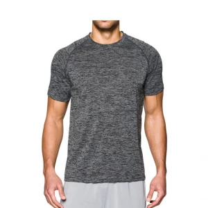 Wholesale Polyester Quick Dry T Shirt Heather Grey Training Shirt for Men odm sportswear
