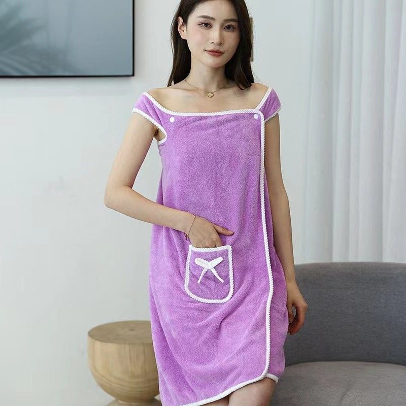 Wholesale Thickened Strong Absorbent Edge Wrapped Bath Towel Adult Female Cloak