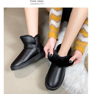 Winter Boots 2020 Flat Fur Warm Thermal Breathable Rubber Fur Ankle Women Shoes Boots