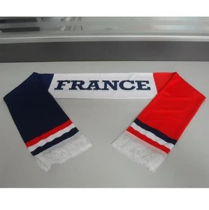 WM 2018 france knitting polyester scarf