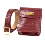 woman custom one the belt crocodile leather fanny pack waist bag