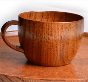 Wood Coffee Mug Wooden Mug Tea Cup Wooden Drinkware with Handle