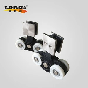 X-802 304#Small square type plastic head Glass sliding door rollers