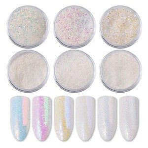 Xuqi glitter bulk rainbow  Sequins 3D Nail Art Chrome Pigment Nail Glitter Powder Decoration SUPER SHINING EFFECT