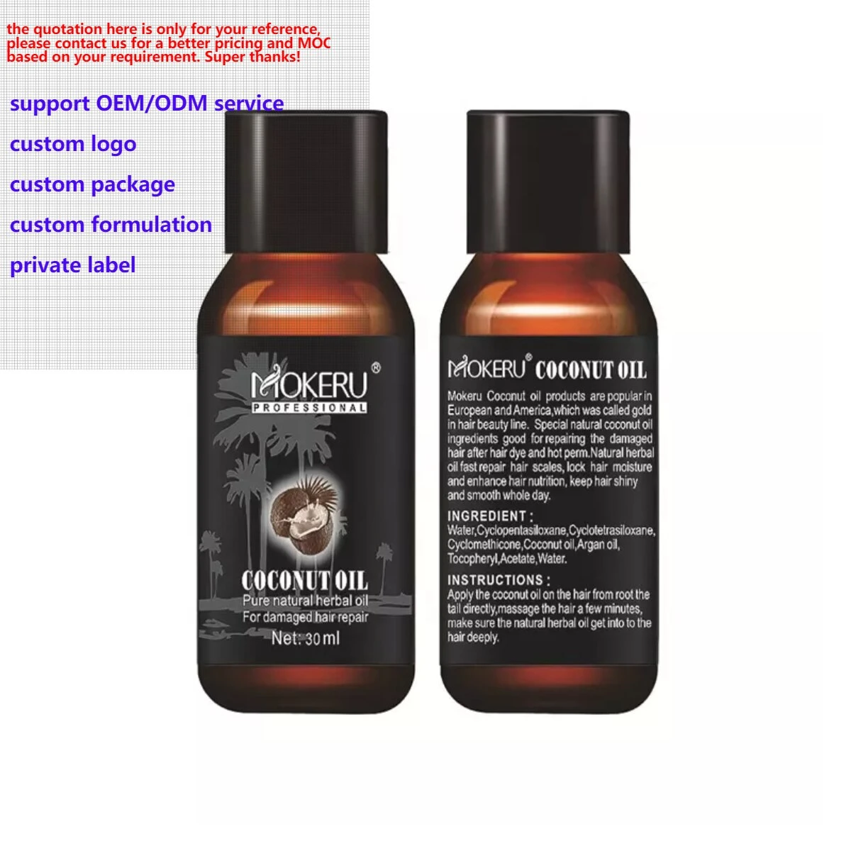 YANMEI  In Stock Hot Sales Pure Cosmetics Morocco Organic Argan Oil Top Moisturizer Hair Oil Marula Oil