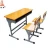 Import Yellow and gray modern school furniture - double school desk and chair from China