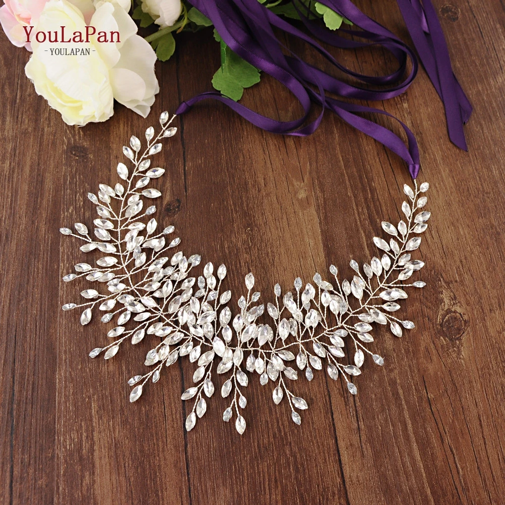 YouLaPan SH237 Clear Rhinestone Colorful Diamond Wedding Accessories, Bridal Sash Waist Belt for Dress