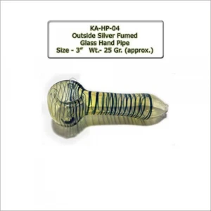 Outside Silver Fumed Glass Hand Pipe