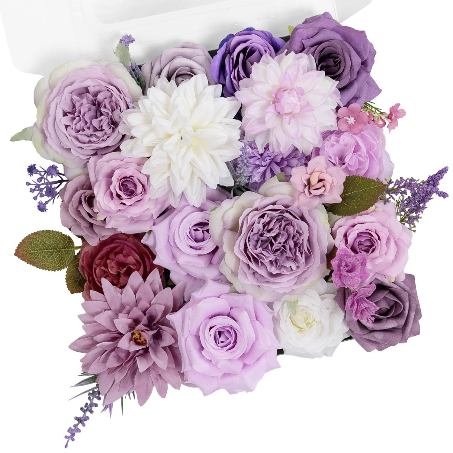 Buy Tinge Time Artificial Flowers Combo Box Set, Light Purple Silk Fake ...