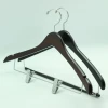 Wooden hanger with trousers bar&clips