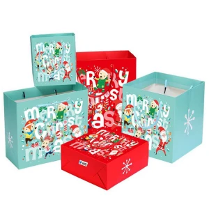 Custom Fashion Christmas Shopping Wrapping Packaging Paper Gift Bag